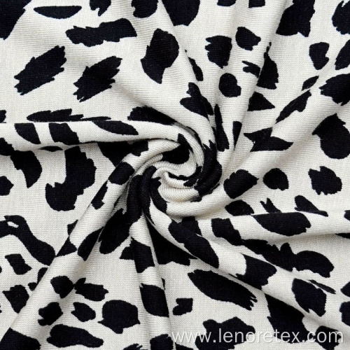 Knit Viscose Leopard Printed Spandex Single Jersey Fabric